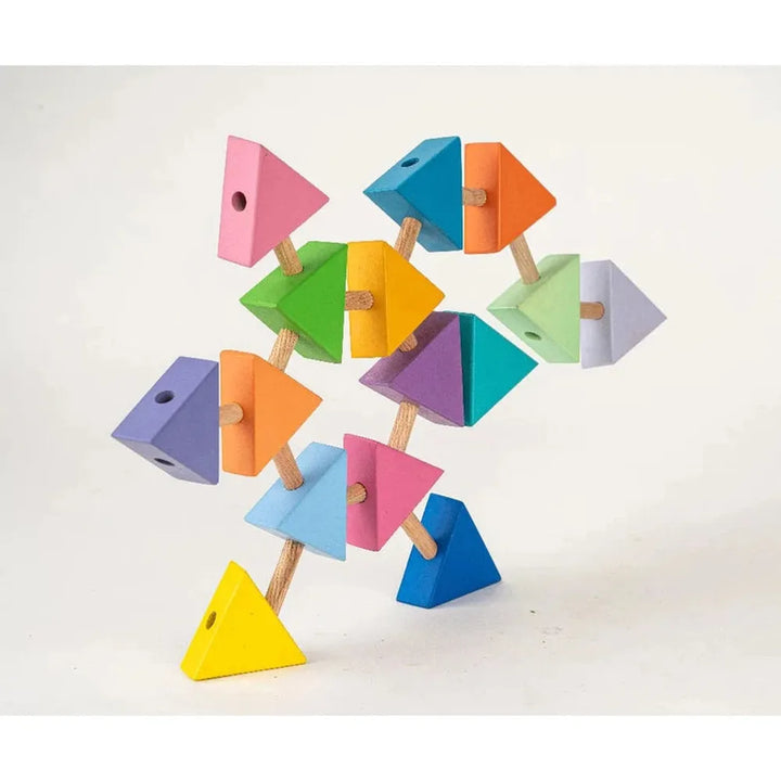 WoodBee Toys 15 Pieces Trilinks - Open Ended Toy (3-6 Years)