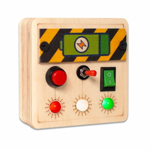 Clapstore Mini Switch Montessori Busy Board - Light, Push Toggle Switches (1-3 Years)