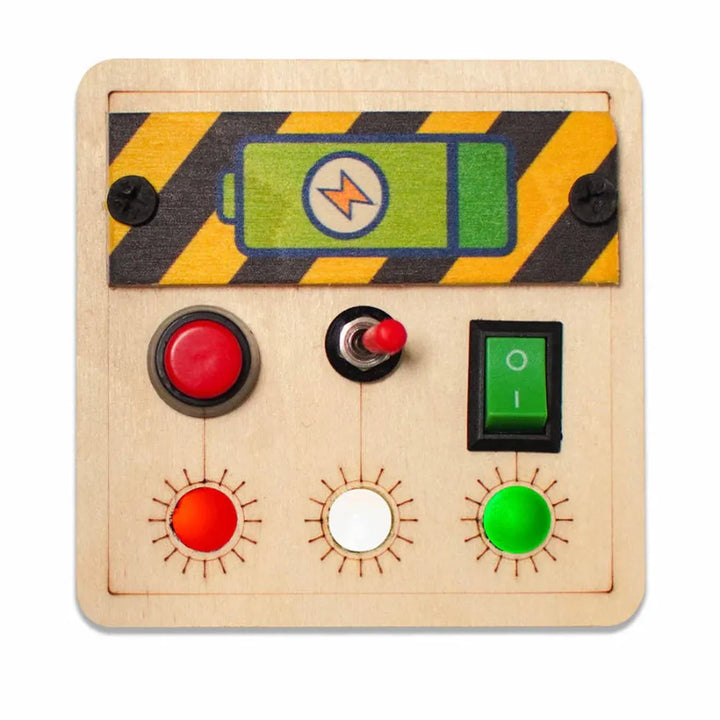 Clapstore Mini Switch Montessori Busy Board - Light, Push Toggle Switches (1-3 Years)