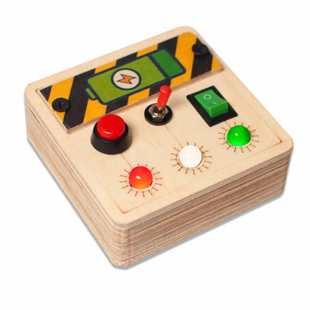 Clapstore Mini Switch Montessori Busy Board - Light, Push Toggle Switches (1-3 Years)