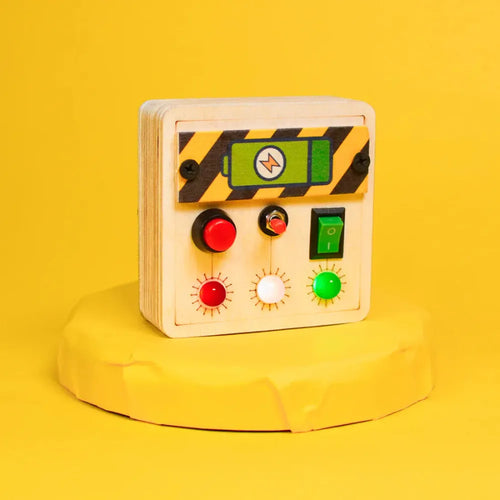 Clapstore Mini Switch Montessori Busy Board - Light, Push Toggle Switches (1-3 Years)