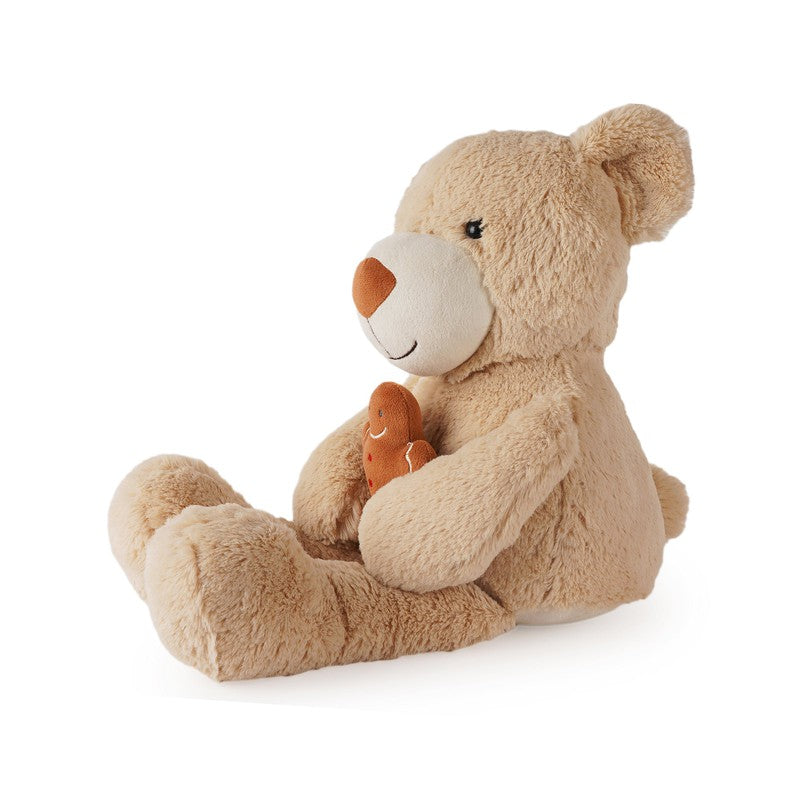 Teddy Bear Fluffy Taupe Bear with Gingerbread Soft Toy