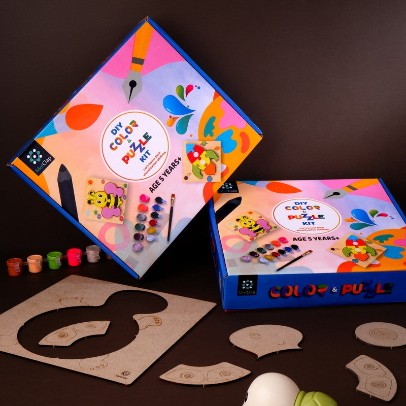 DIY Color & Puzzle Kit, Animal Puzzle Game