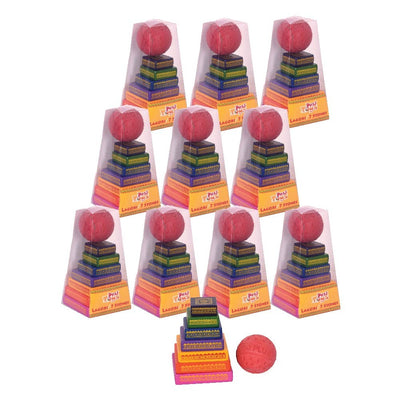 Lagori Pitthu Game | Pack Of 10 | Handcrafted Seven Stones with a Ball