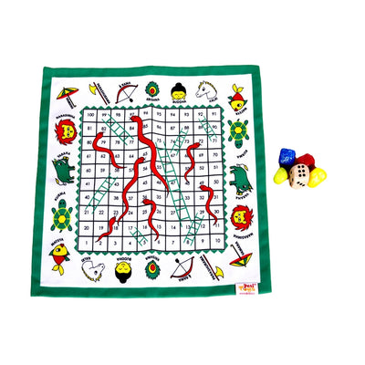 Dashavatar Snakes and Ladders / Saap Seedi | Canvas Fabric Board Game