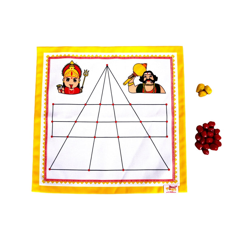 Maa Kali Goats & Tigers / Bagh Bakri | Canvas Fabric Board Game