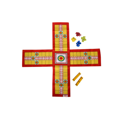 Mahabharat Pachisi / Chaupar / Chaupad | Indian Ludo | Canvas Fabric Board Game