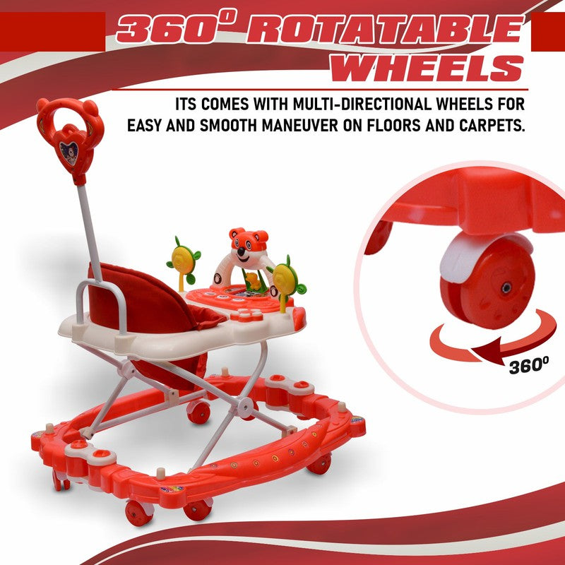 Musical Walker & Rocker With Parental Control Rod (6 Months to 1.5 Years) | COD Not Available | Red