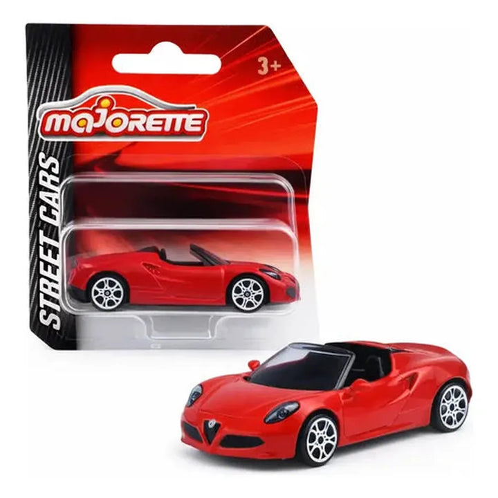 Original Licensed Majorette Street Cars Alfa Romeo 4C Spider Diecast Car | 1:64 Scale Collectible Miniature Vehicle