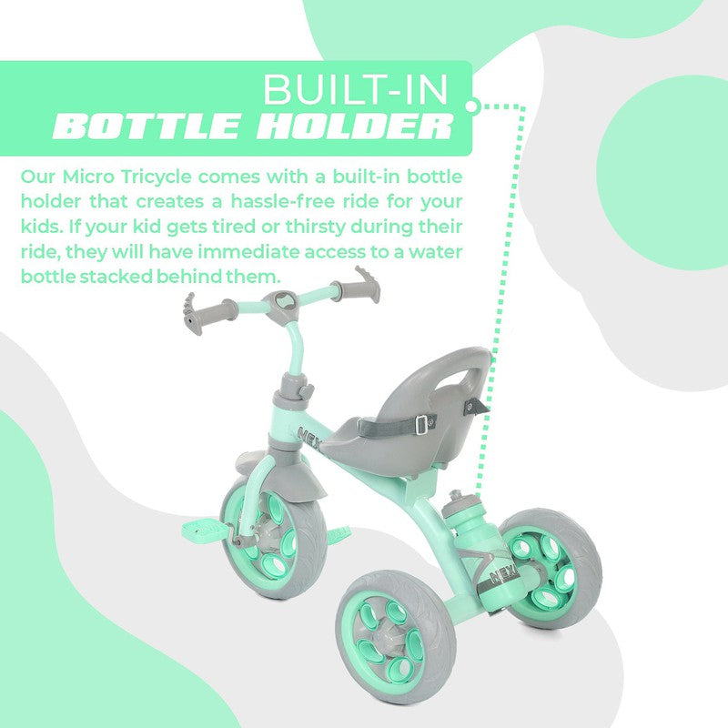 Tricycle Micro Trike Safety Belt Manual Push Ride-On Tricycle