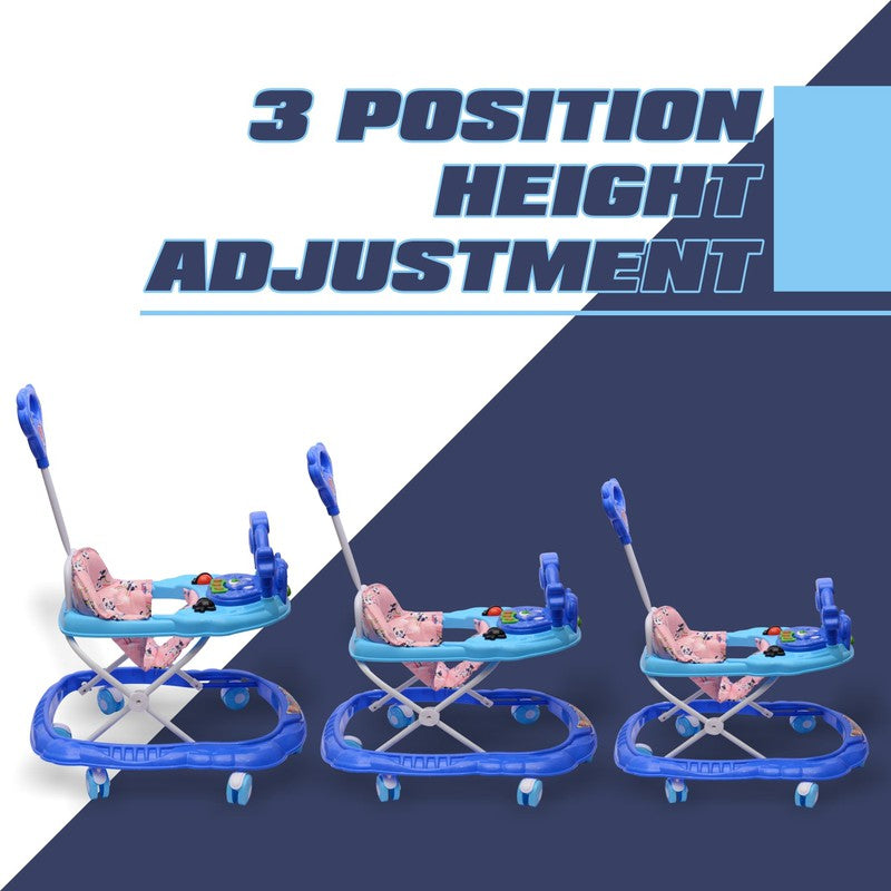 Musical Activity Walker with 3 Height-Adjustable Seat (9 Months to 1.5 Years) | COD Not Available | Blue