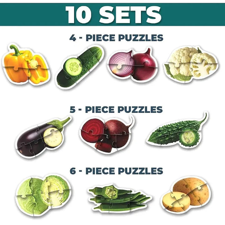 Toykraft Vegetables Puzzles – 4, 5 & 6 Piece Toddler Floor Puzzles