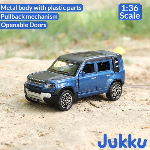 Jukku Resembling Defender Diecast Car - Pullback, Openable Doors & Bonnet | 1:36 Scale (3 Years till Grown Ups)