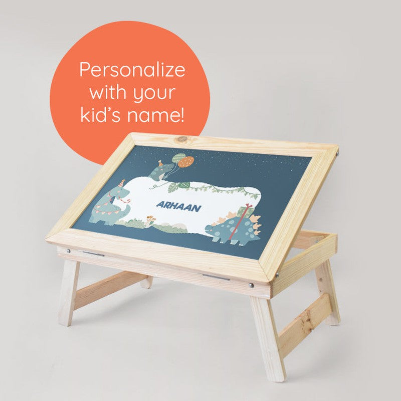 Personalised Wooden Foldable Desk with a Canvas Cotton Handle (COD Not Available)