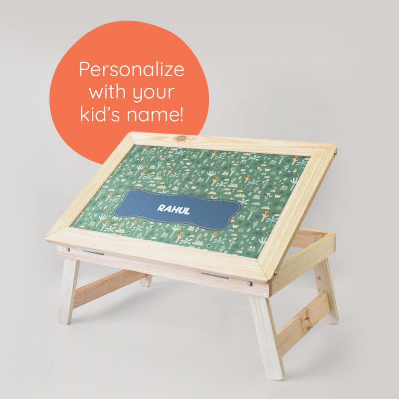 Personalised Wooden Foldable Desk with a Canvas Cotton Handle (COD Not Available)