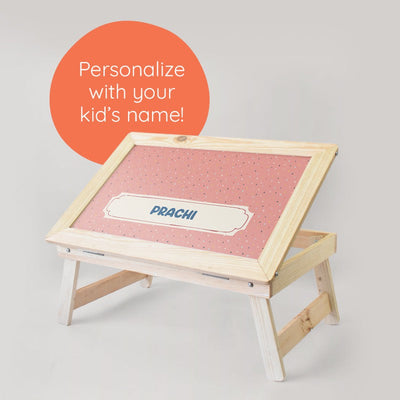 Personalised Wooden Foldable Desk with a Canvas Cotton Handle (COD Not Available)