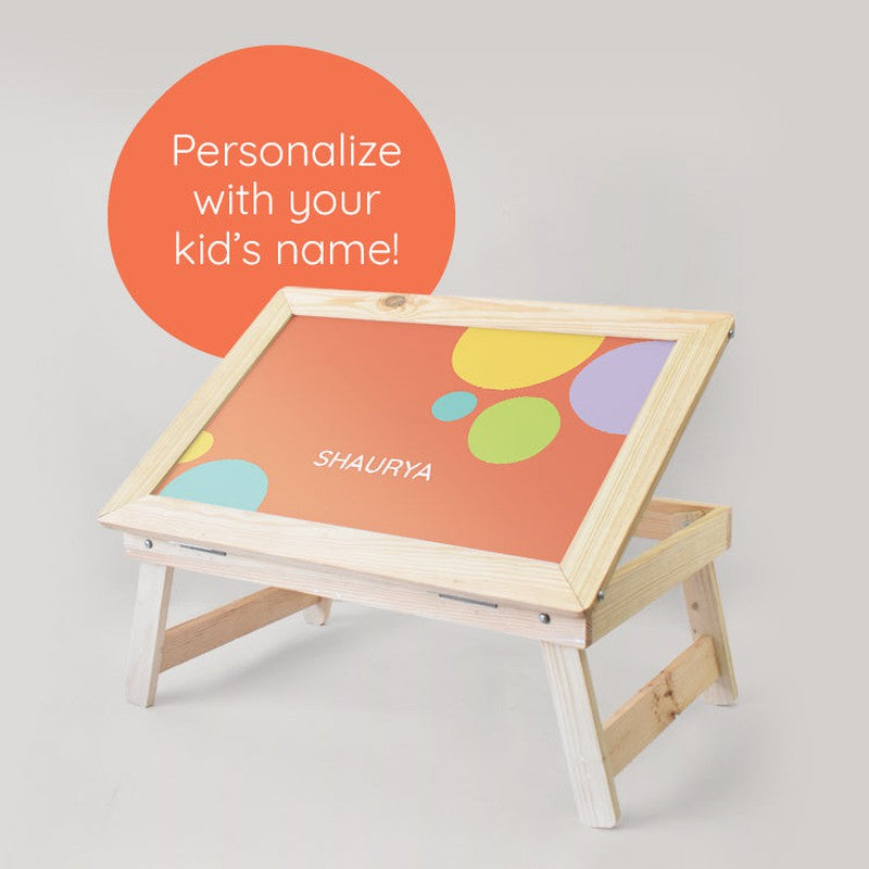 Personalised Wooden Foldable Desk with a Canvas Cotton Handle (COD Not Available)