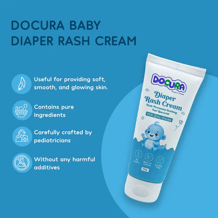 Docura Diaper Rash Cream - 50g | 15% Zinc Oxide