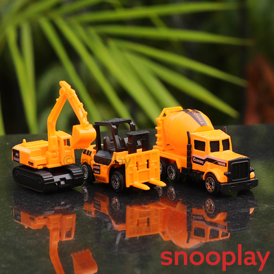 Set of 7 Construction Vehicle Set (Metal & Plastic)