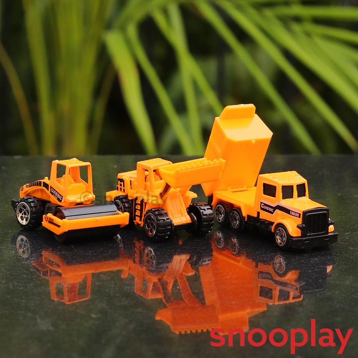 Set of 7 Construction Vehicle Set (Metal & Plastic)