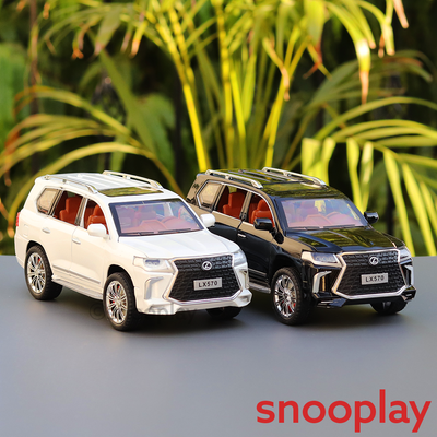 Diecast Metal Car resembling Lexus LX570 with Openable doors and Pull back Feature (Scale 1:24) - Assorted Colours