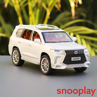 Diecast Metal Car resembling Lexus LX570 with Openable doors and Pull back Feature (Scale 1:24) - Assorted Colours