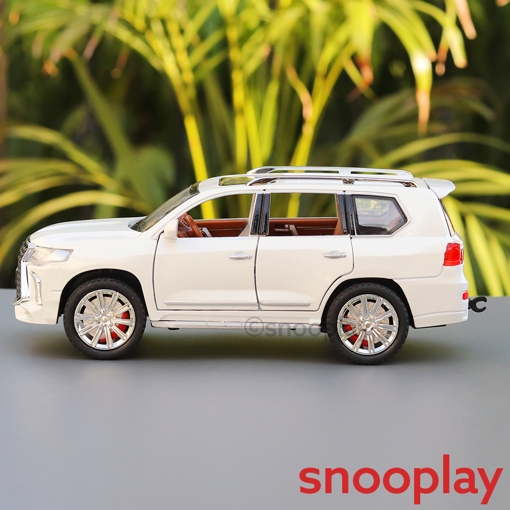 Diecast Metal Car resembling Lexus LX570 with Openable doors and Pull back Feature (Scale 1:24) - Assorted Colours