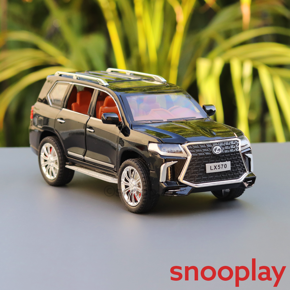 Diecast Metal Car resembling Lexus LX570 with Openable doors and Pull back Feature (Scale 1:24) - Assorted Colours