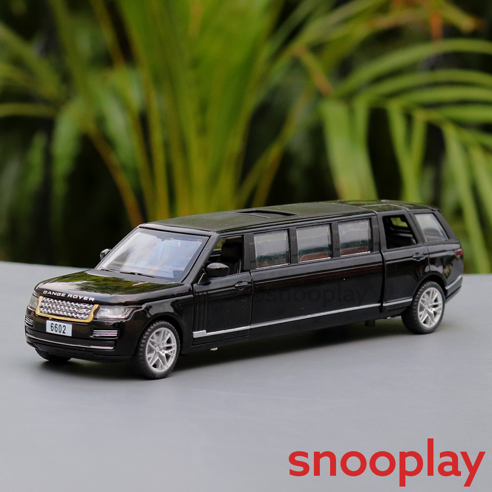 Diecast Metal Car resembling Range Rover Limousine with Openable parts, Lights and Sounds (Scale 1:32) - Assorted Colours