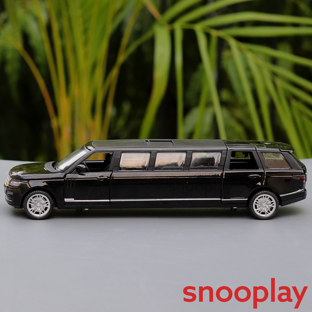 Diecast Metal Car resembling Range Rover Limousine with Openable parts, Lights and Sounds (Scale 1:32) - Assorted Colours