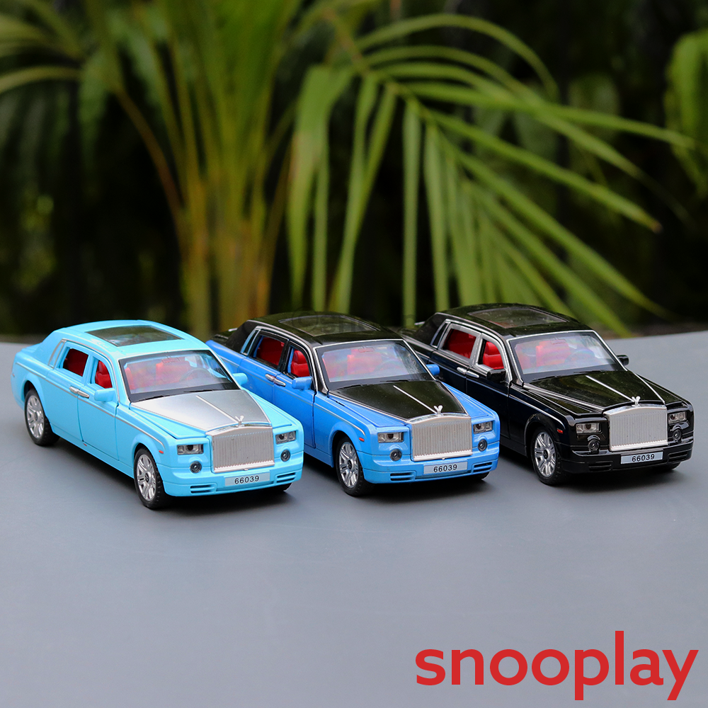 Diecast Metal Car resembling Rolls Royce with Openable parts, Lights and Sounds (Scale 1:32) - Assorted Colours