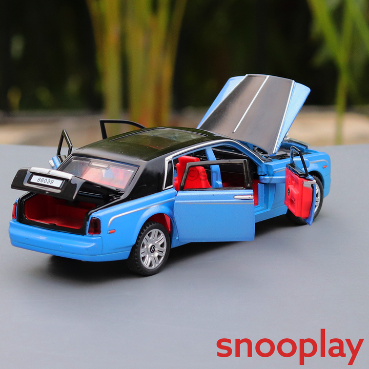 Diecast Metal Car resembling Rolls Royce with Openable parts, Lights and Sounds (Scale 1:32) - Assorted Colours