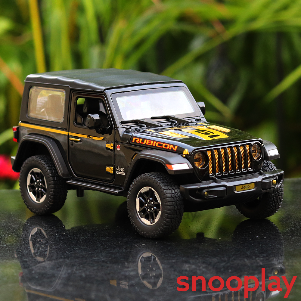Diecast Off Road SUV Jeep Resembling Rubicon 1941 with Openable doors and  Detachable Roof with Pull Back Feature (Scale 1:24) - Assorted Colours