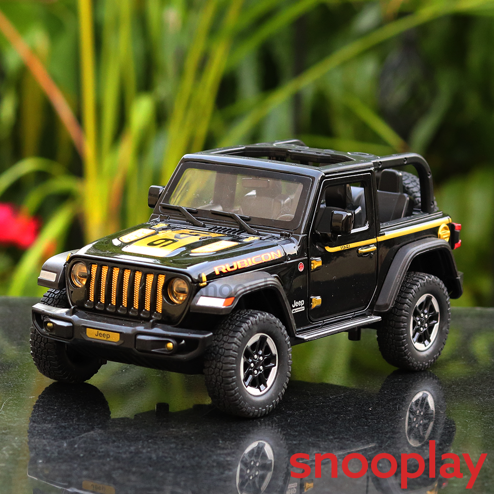 Diecast Off Road SUV Jeep Resembling Rubicon 1941 with Openable doors and  Detachable Roof with Pull Back Feature (Scale 1:24) - Assorted Colours