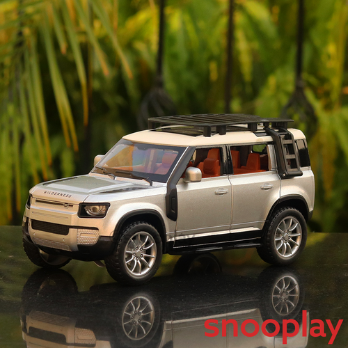 SMS Play & Smile Resembling Defender 2201 Diecast Car - Pullback, Light & Sound, Openable Parts | 1:22 Scale (3 Years till Grown Ups) | Assorted Colors
