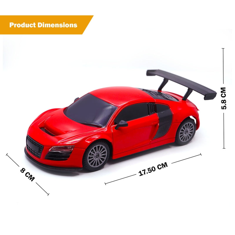 Veva Toys High Speed Remote Control Mini Car Resembling Audi with Lithium Battery for Kids (Scale 1:24) - Red