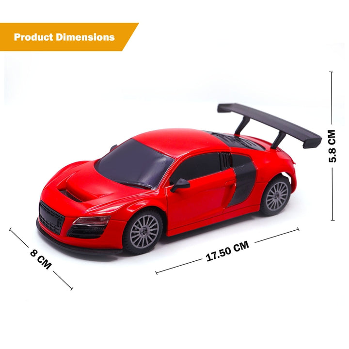 Veva Toys High Speed Remote Control Mini Car Resembling Audi with Lithium Battery for Kids (Scale 1:24) - Red