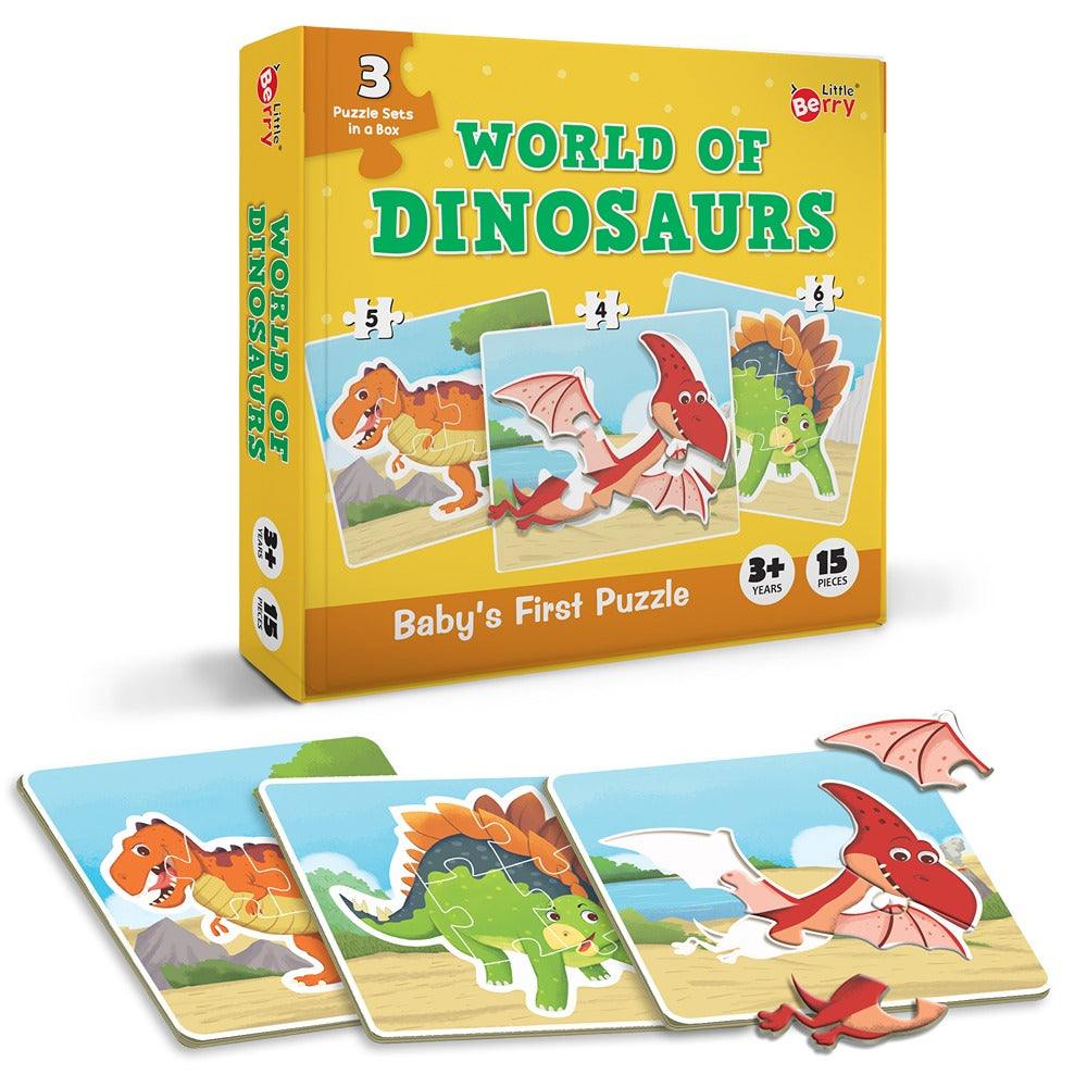 Fun & Educational World of Dinosaurs Jigsaw Puzzle Set (15 Pieces)