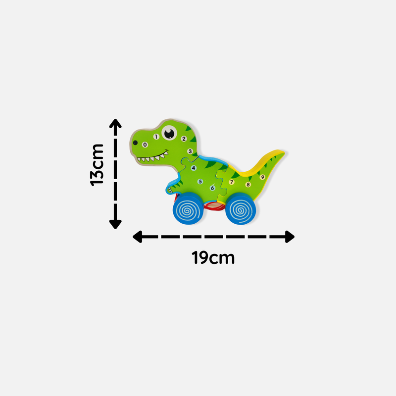 Educational Dino Car Wooden Numbers Puzzle Blocks