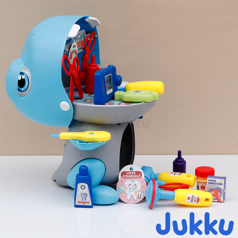 Jukku 32 Pieces Dino Doctor Pretend Playset with Dental Care (3-8 Years)