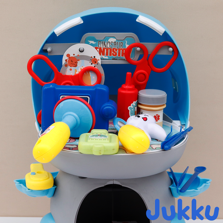 Jukku 32 Pieces Dino Doctor Pretend Playset with Dental Care (3-8 Years)