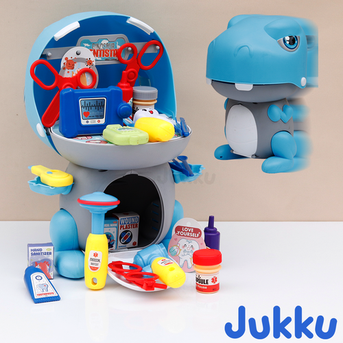Jukku 32 Pieces Dino Doctor Pretend Playset with Dental Care (3-8 Years)