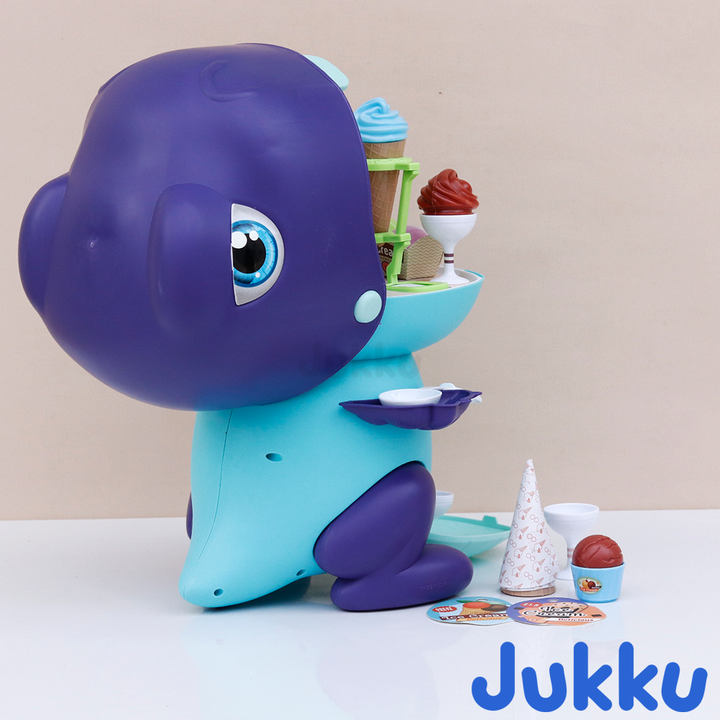 Jukku 44 Pieces Dino Ice-cream Shop Pretend Playset | Serve Sweet Treats (3-8 Years)