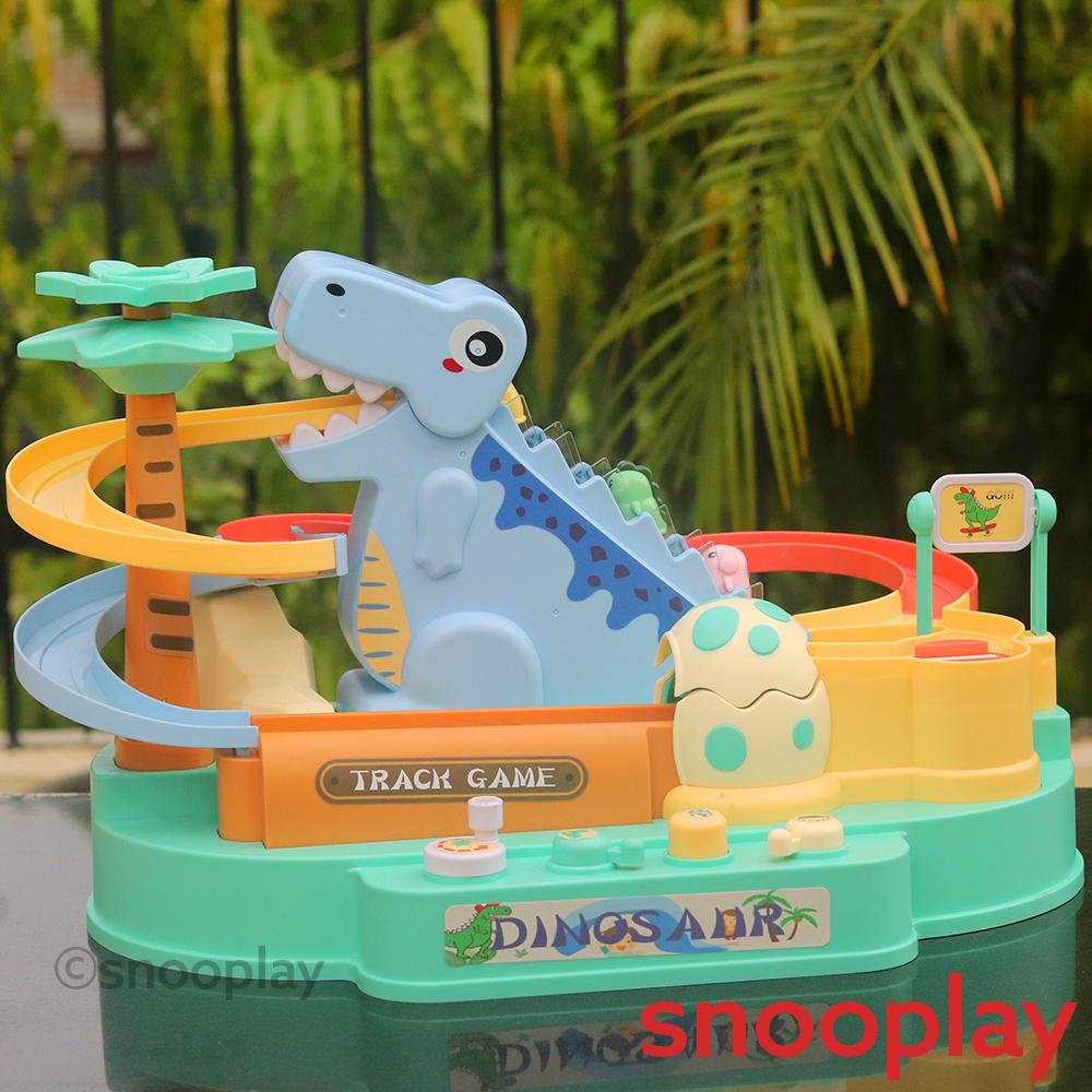 Brand New Electric Slide Railcar Track toy 3-6 years old Dinosaur climb  stairs music light play interactive educational toys
