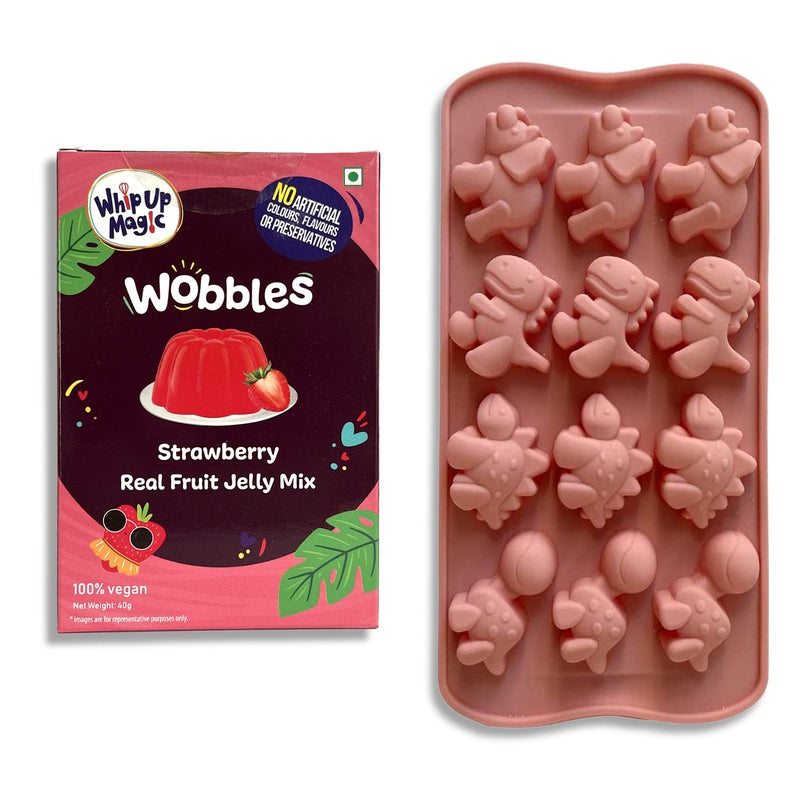 DIY Jelly Mix (Strawberry) with Dino Mould