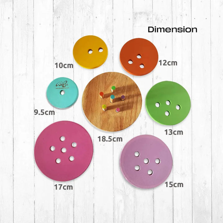 Woodbee Toys 6 Pieces Disc Stackers with Base Plate (1-3 Years)