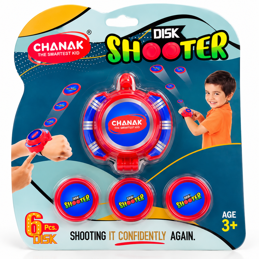 Chanak Flying Disc Shooter Game Set - 6 Pieces (Red)