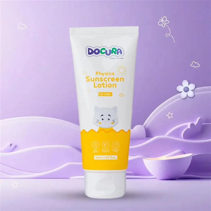 Docura Physico Sunscreen Lotion for Kids | SPF 50 (50ml)