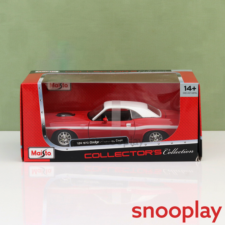 Maisto Original Licensed 1970 Dodge Challenger R/T Coupe Diecast Car | 1:24 Scale (14 Years till Grown Ups)