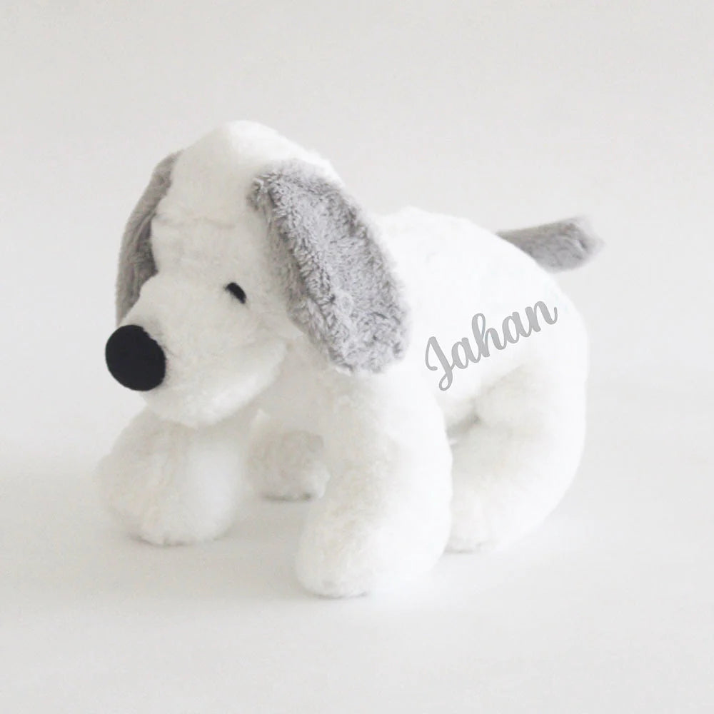Personalised Name Flopsy the Doggy Soft Toy - Grey (COD Not Available)